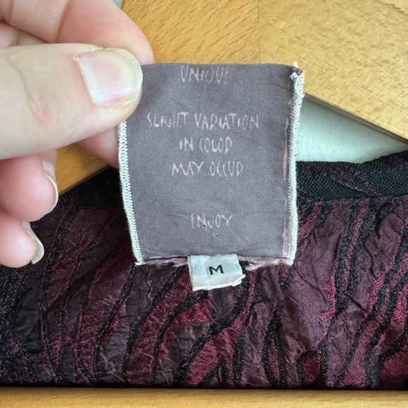 Harubella maroon and black textured swirl print cardigan jacket top size M - Picture 7 of 9